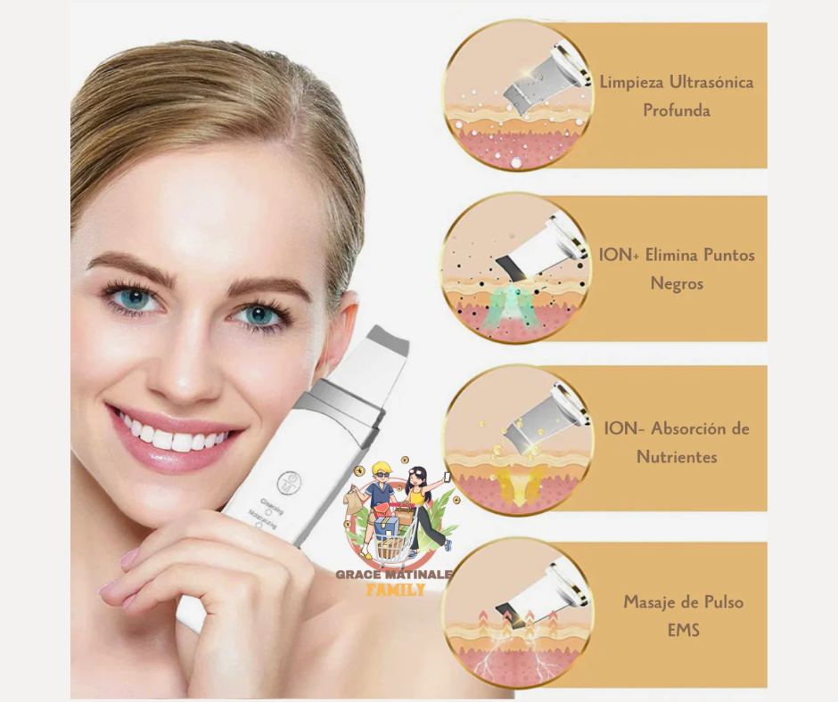 Espátula Facial Ultrasonica 3‑en‑1